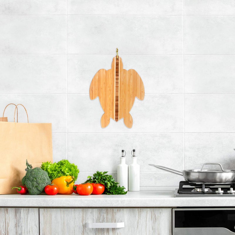 Totally Bamboo Sea Turtle Shaped Cutting Board and Charcuterie Serving Tray, Great for Wall Display - Image 3